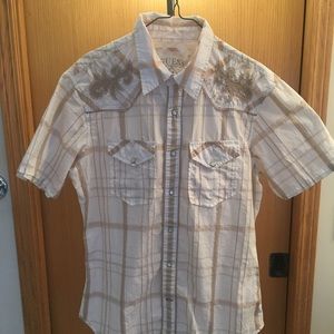 GUESS Short Sleeve Summer Shirt. Medium